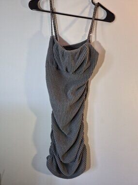 SHEIN Ribbed Knit Dress (M) – Soft Grey, Super Cute & Comfy